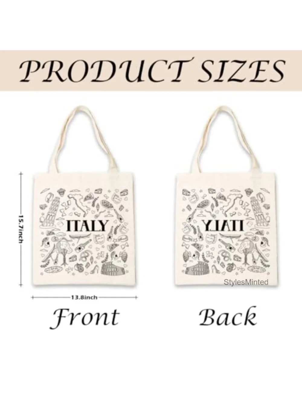 Canvas Tote Bag, Reusable Shoulder Bag Women, Travel Gift, Lightweight